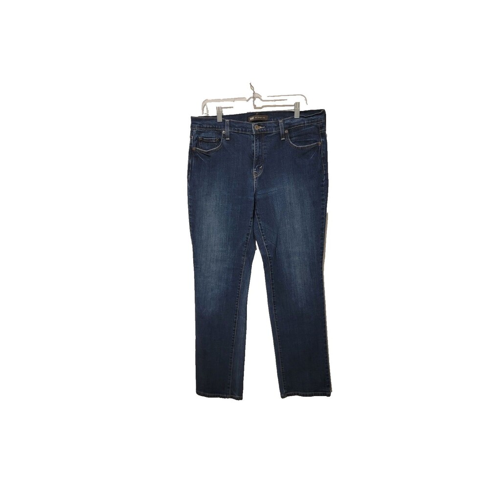 Levi's 505 Women's Straight Leg Blue Medium Wash Stretch Denim Jeans 5-Pocket